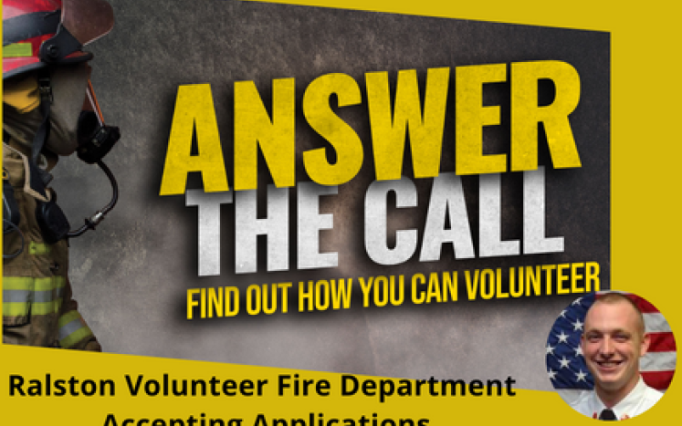 Help Keep Ralston Safe: Ralston Volunteer Fire Department Accepting Applications