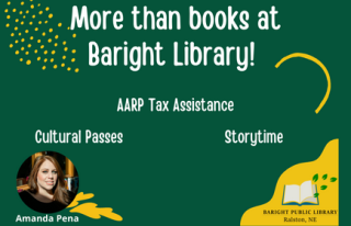 Baright Library: AARP Tax Assistance, Storytime, and Cultural Passes
